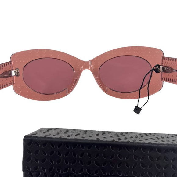 ALAÏA Italy Sunglasses Soft Round Studded Oval Neutral Pink Tinted Women's $895 - Picture 3 of 10